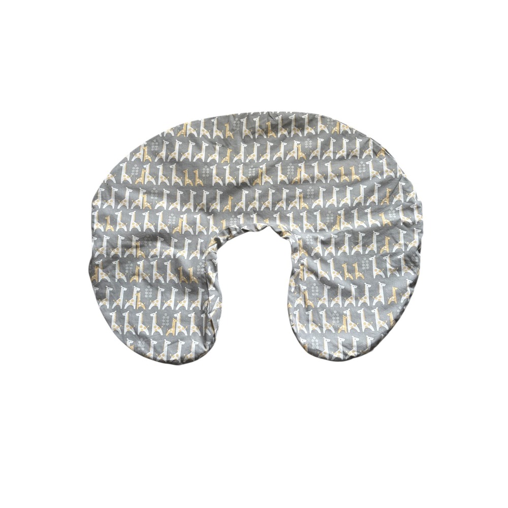 Boppy Nursing Pillow Cover Gray Giraffe Print Baby Feeding Slipcover
